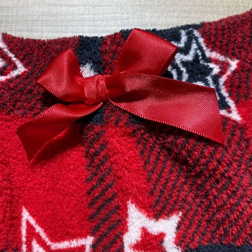 Faded Glory Girls Buffalo Plaid With Stars‎ Fleece Pajama Pants Size M 7-8